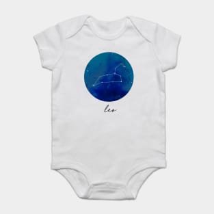 Leo Watercolor Zodiac Constellation Baby Bodysuit